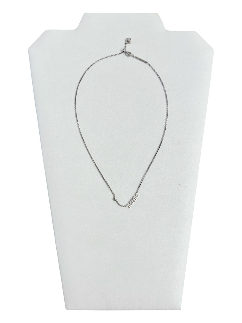 Kendra Scott • Silver-Tone "MOM" Heart Charm Adjustable Chain Necklace